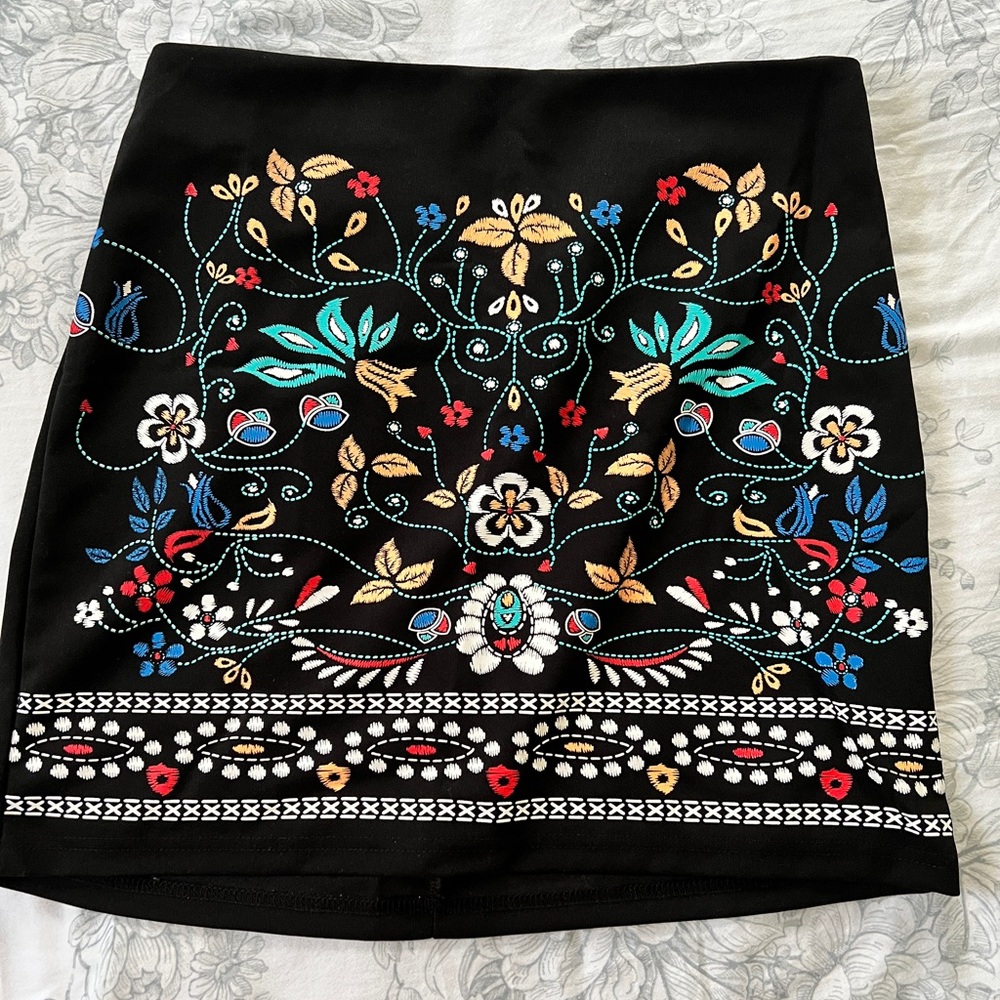 Faux Embroidered Skirt